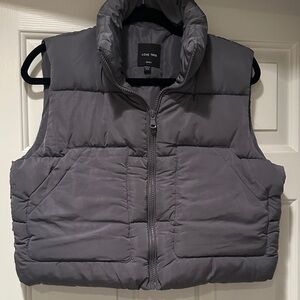 Love Tree small grayish blue puffer vest.  Like new